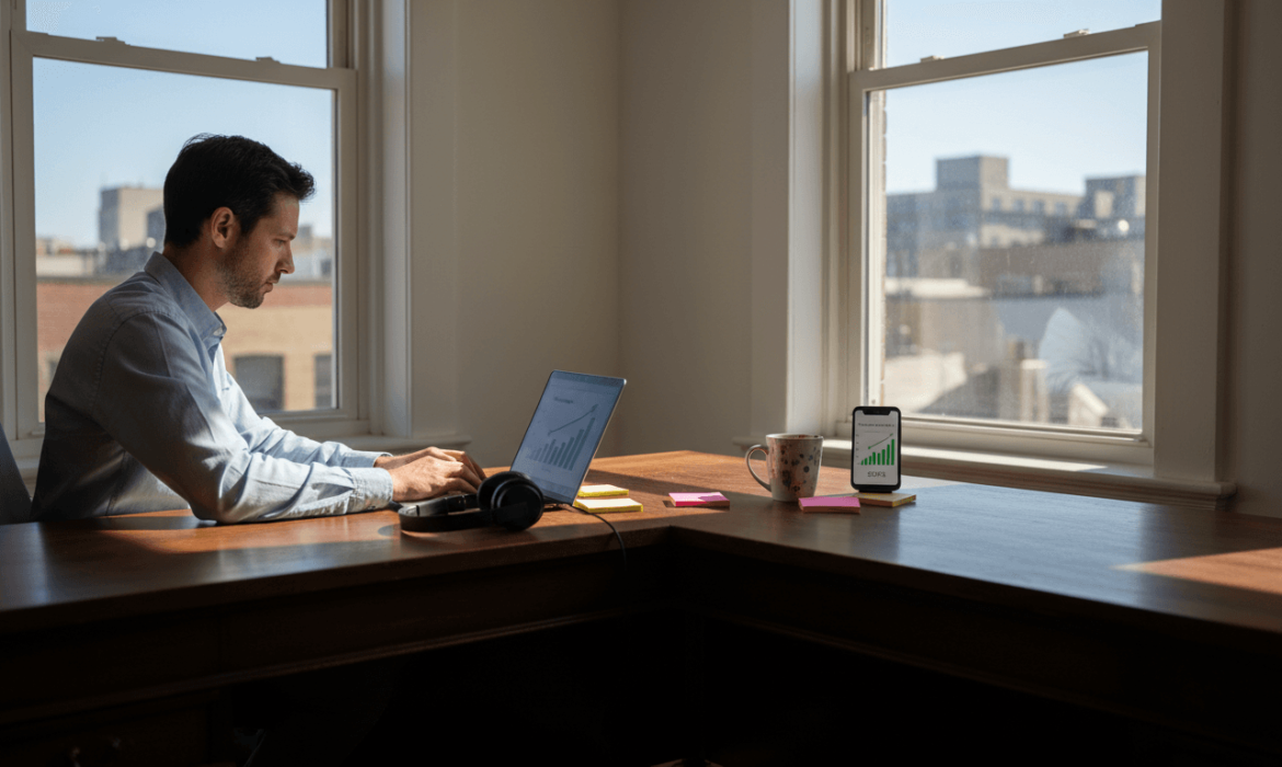 App marketer reviewing mobile acquisition results