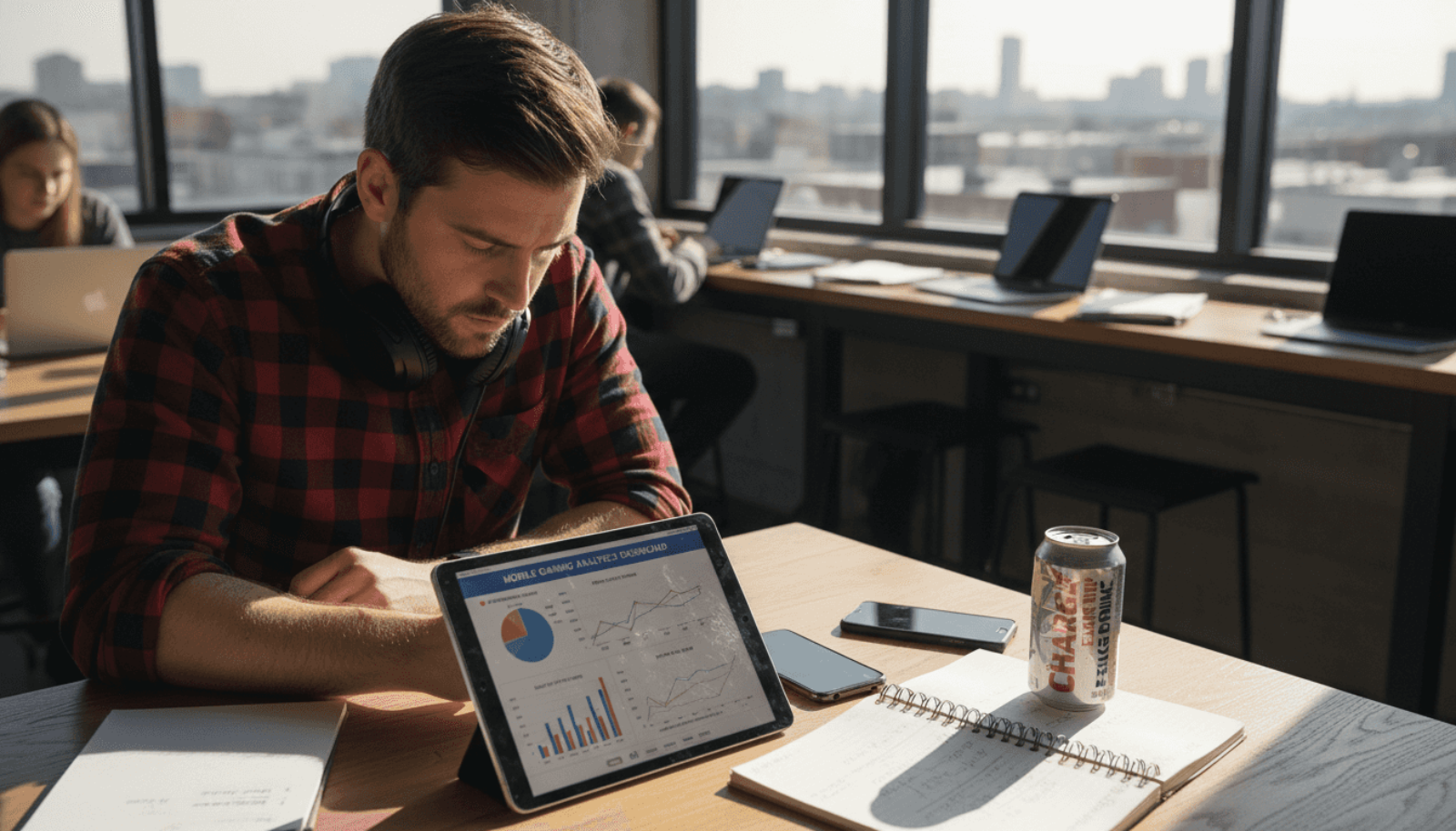 Man reviewing CPA analytics in office